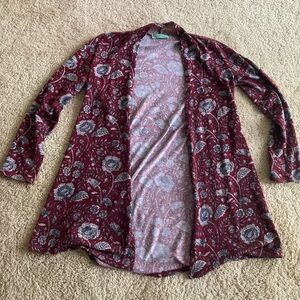 Chris & Carol Burgundy Floral Women's Cardigan